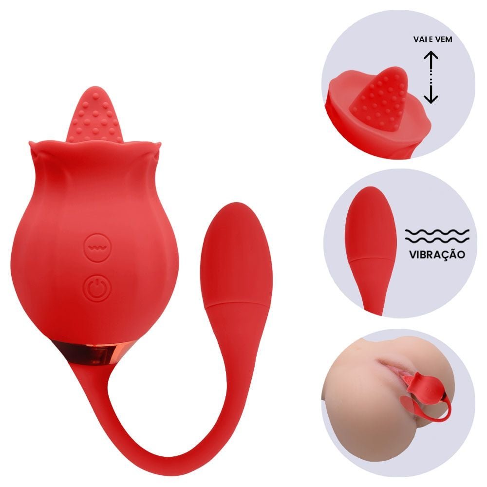 Vibrador Pulsação 12 Modos Snak Tongue Sexy Import
