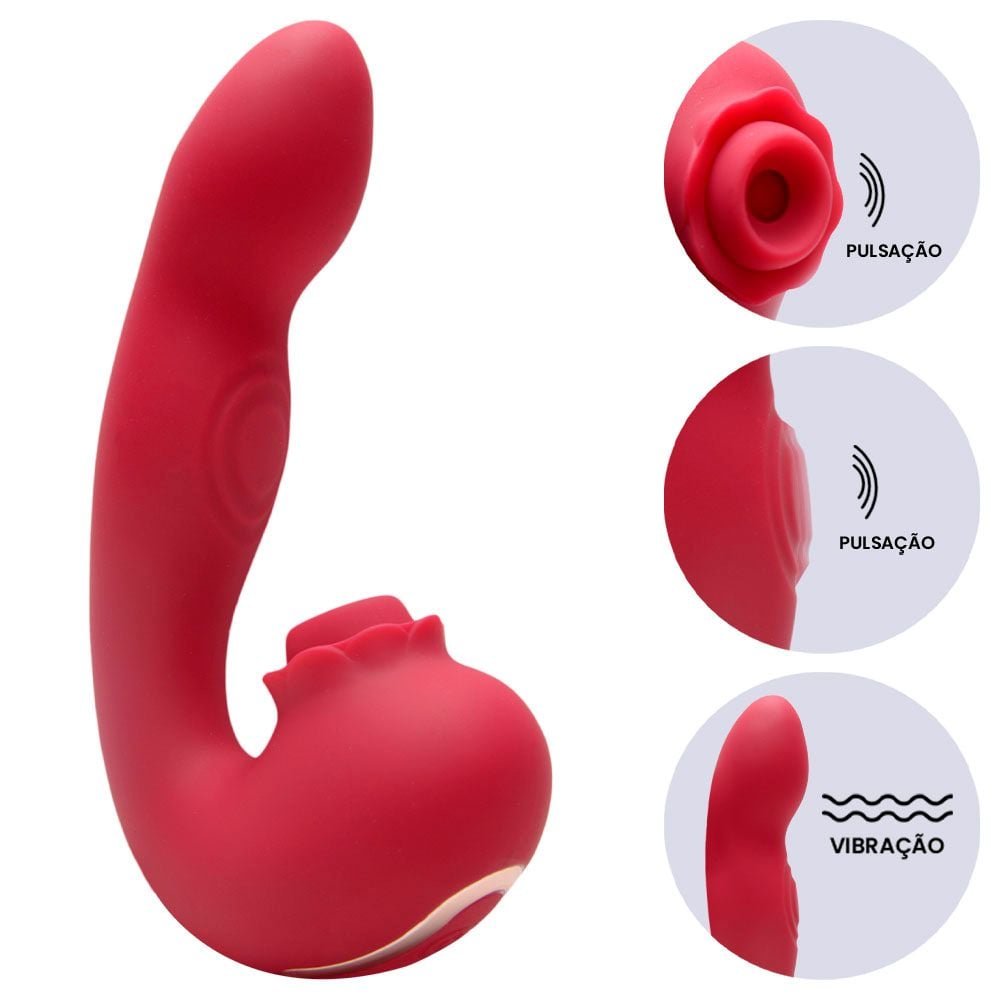 Vibrador Pulsações E Tapping Floral Sexy Import