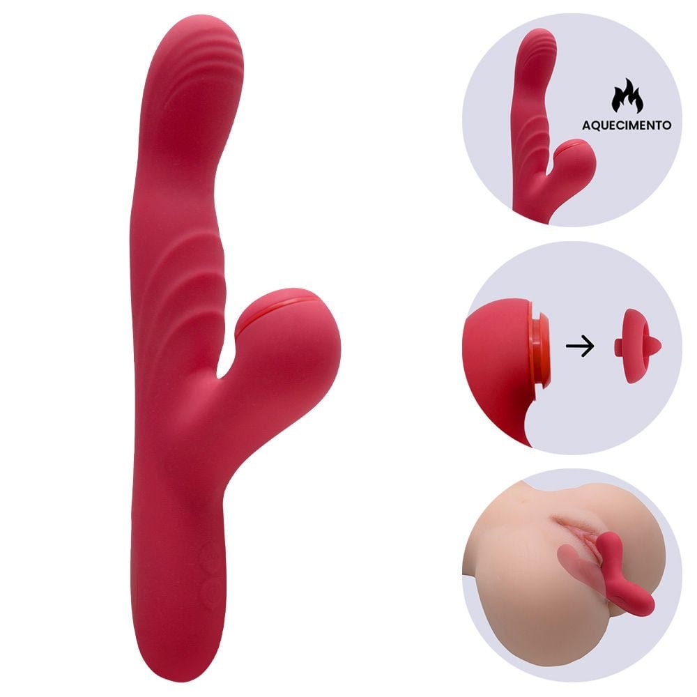Vibrador Recarregável 8 Vibrações Aquece Malone Vipmix