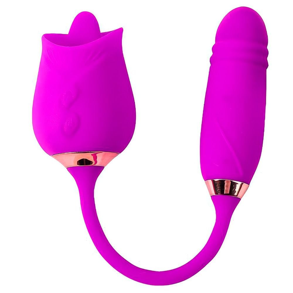 Vibrador Rosa Com Língua E Vai E Vem Sexy Import