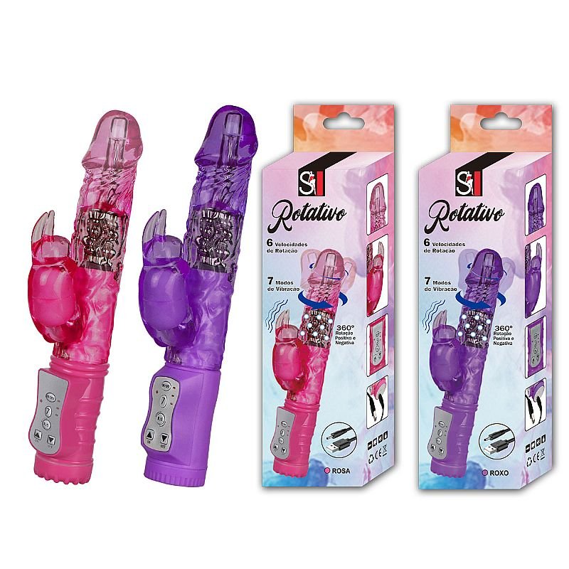 Vibrador Rotativo - 7 Vibrações com Rotação 360º - Recarregável - Rosa