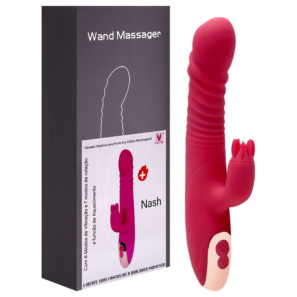 Vibrador Rotativo 8 Vibrações Aquece Nash Vipmix