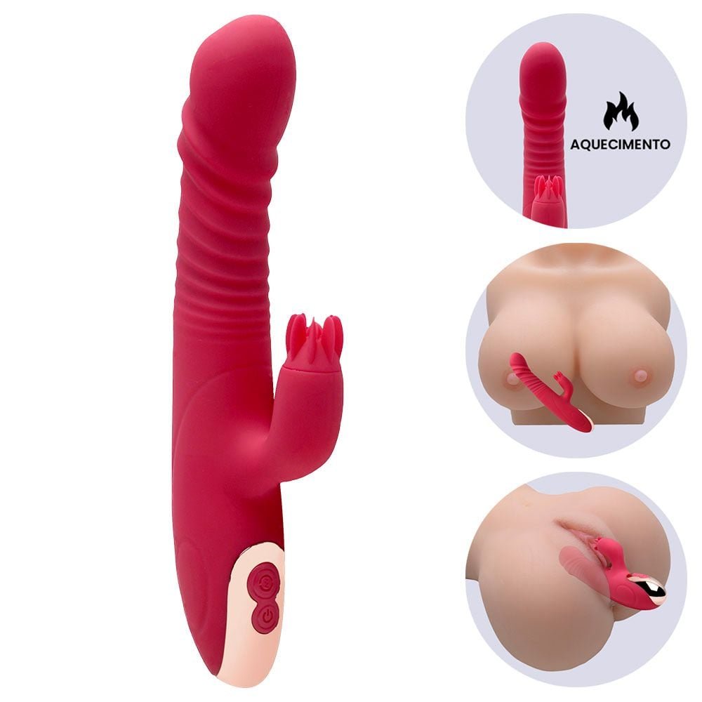 Vibrador Rotativo 8 Vibrações Aquece Nash Vipmix