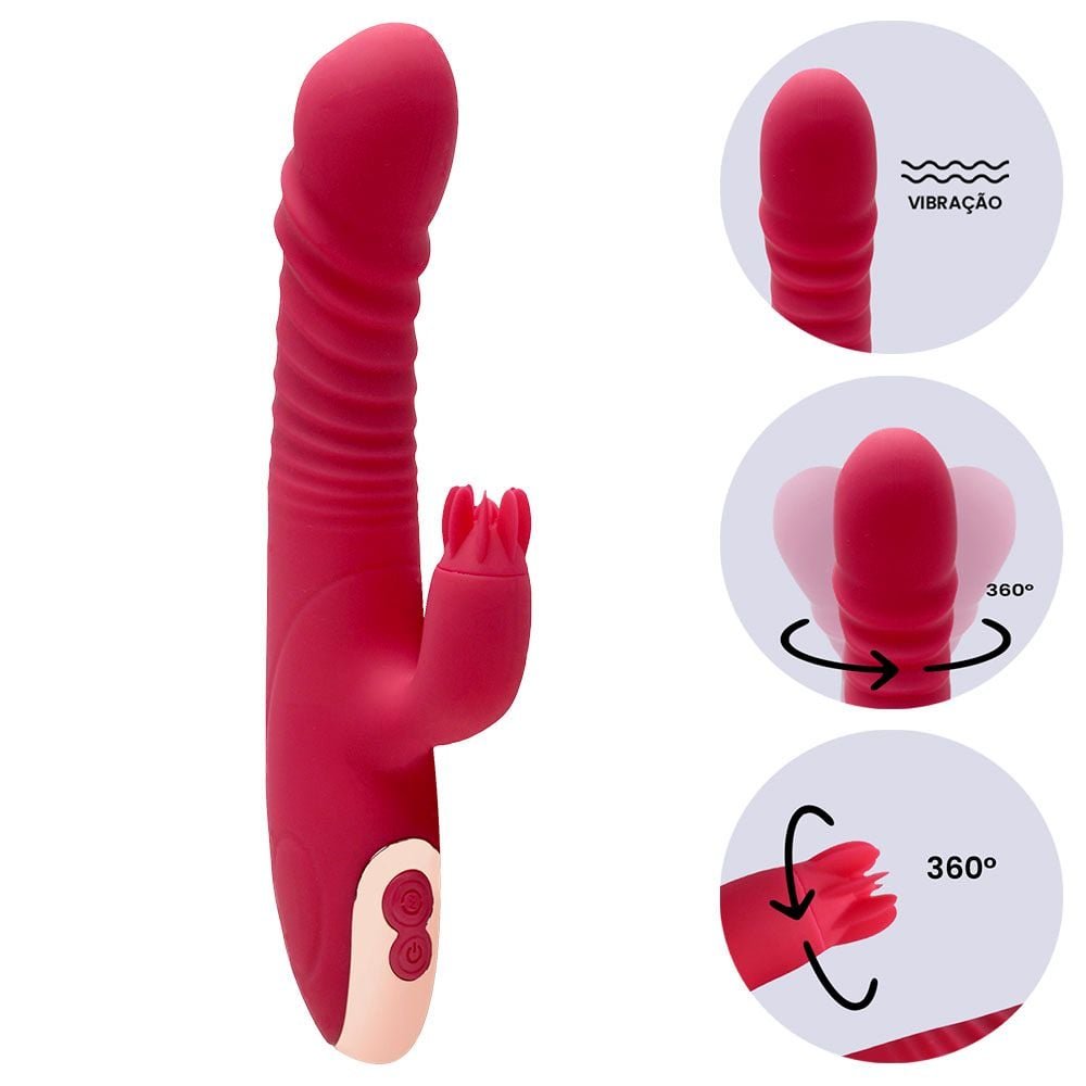Vibrador Rotativo 8 Vibrações Aquece Nash Vipmix