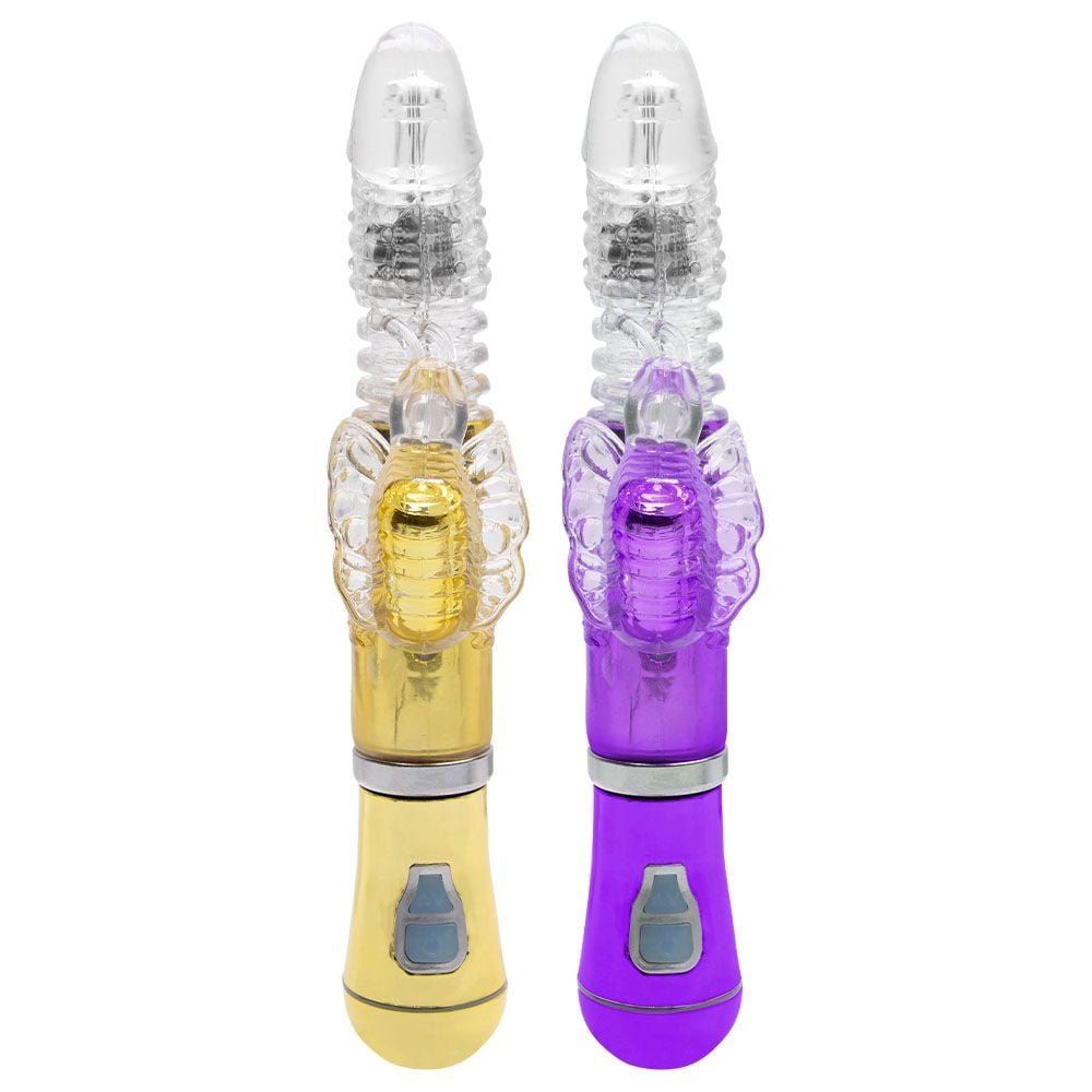 Vibrador Rotativo Borboleta Cromado Usb Sexy Import