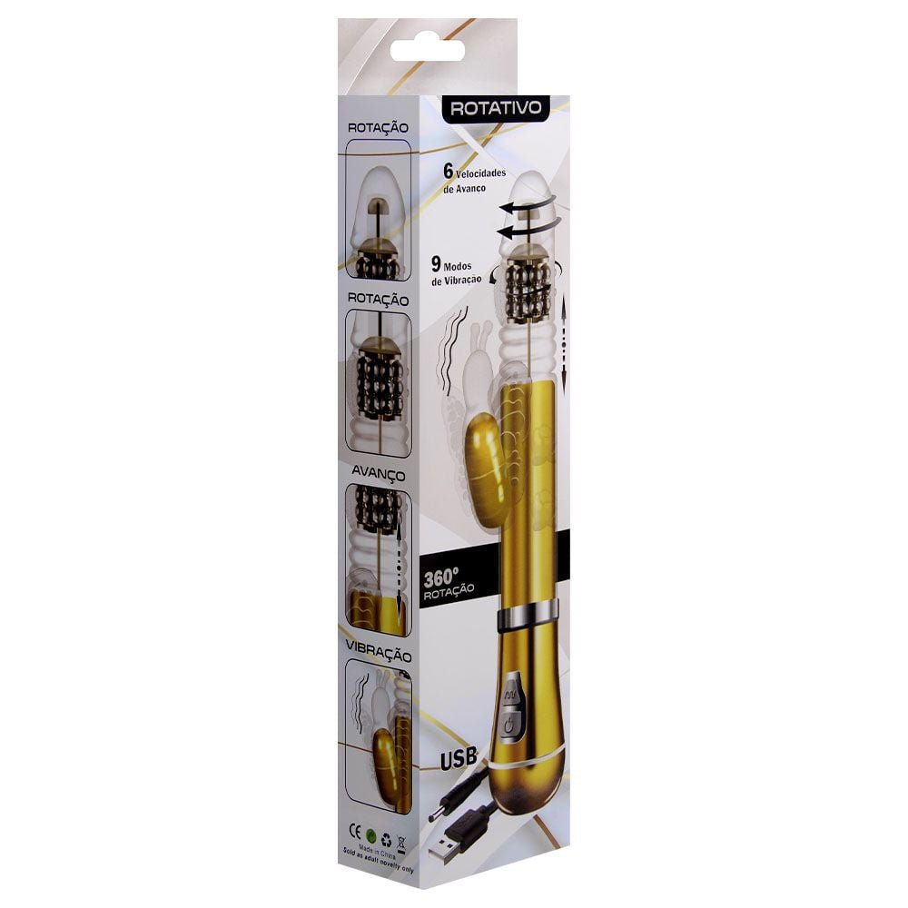 Vibrador Rotativo Borboleta Cromado Usb Sexy Import