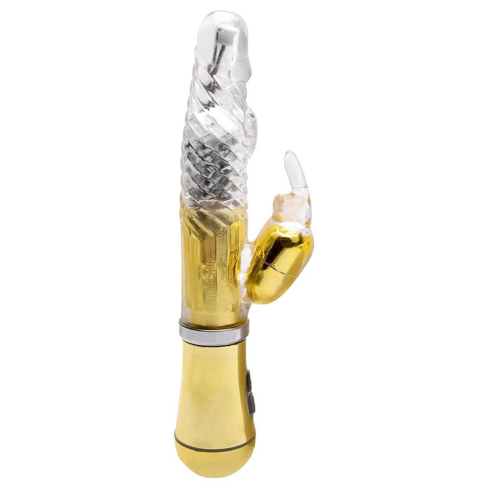 Vibrador Rotativo Coelho Cromado Pilha Sexy Import
