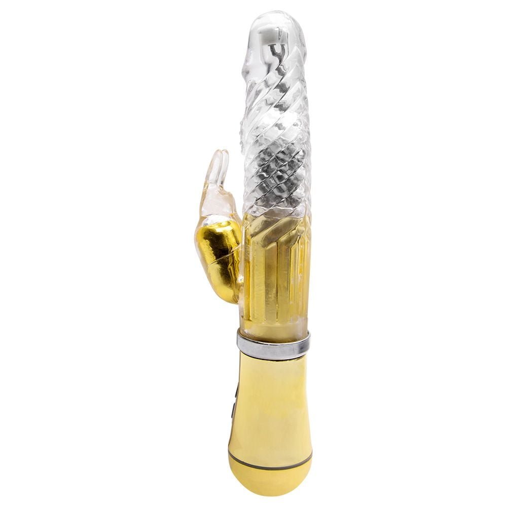 Vibrador Rotativo Coelho Cromado Pilha Sexy Import