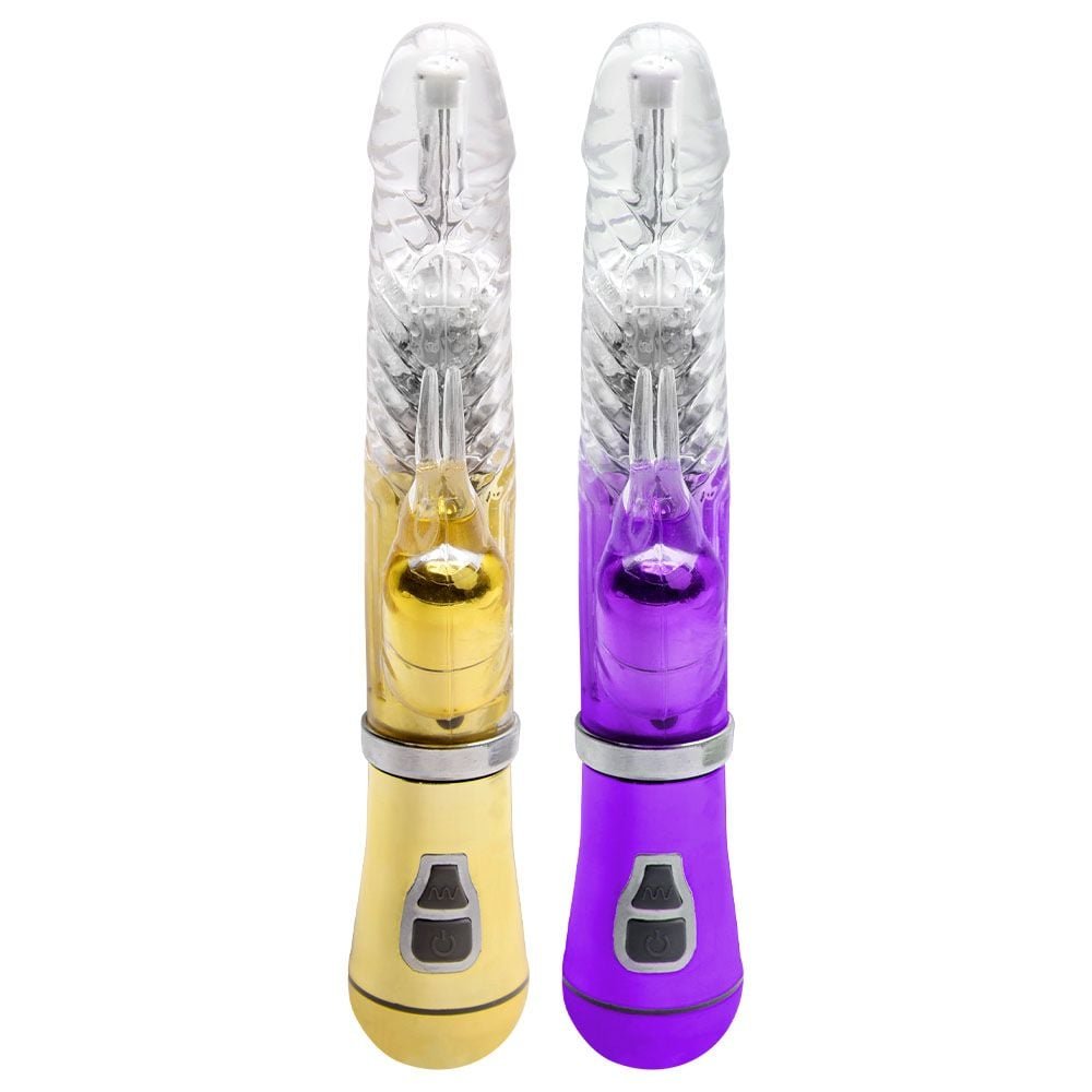 Vibrador Rotativo Coelho Cromado Pilha Sexy Import
