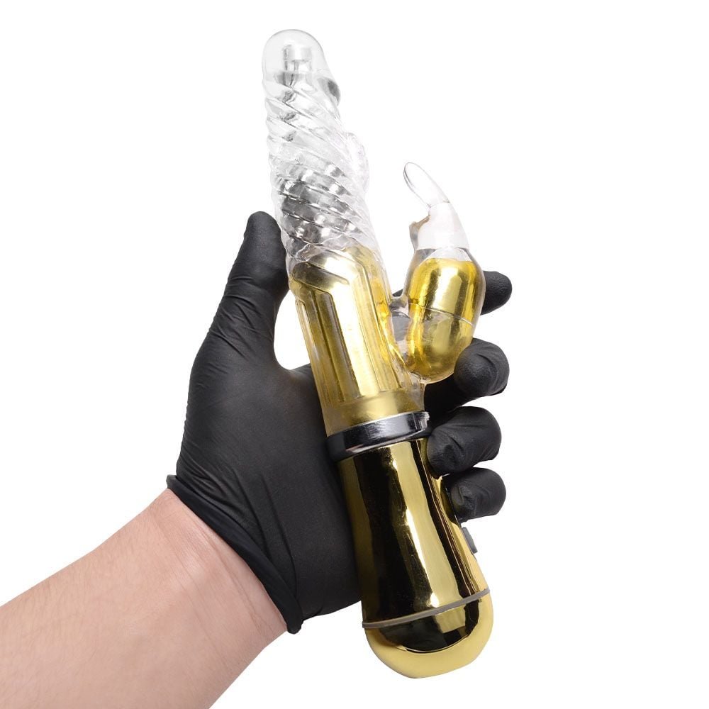 Vibrador Rotativo Coelho Cromado Pilha Sexy Import