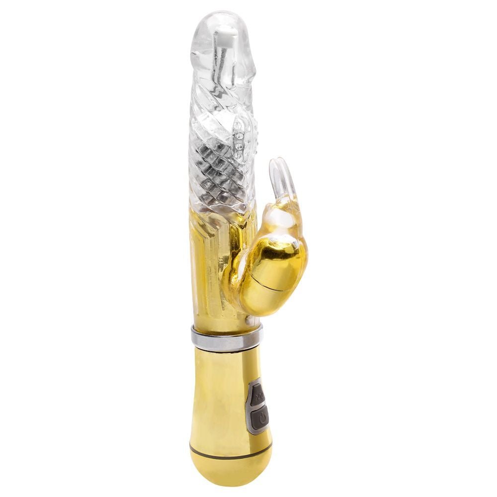 Vibrador Rotativo Coelho Cromado Pilha Sexy Import