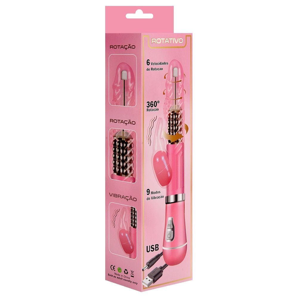 Vibrador Rotativo Coelho Recarregável Usb Sexy Import