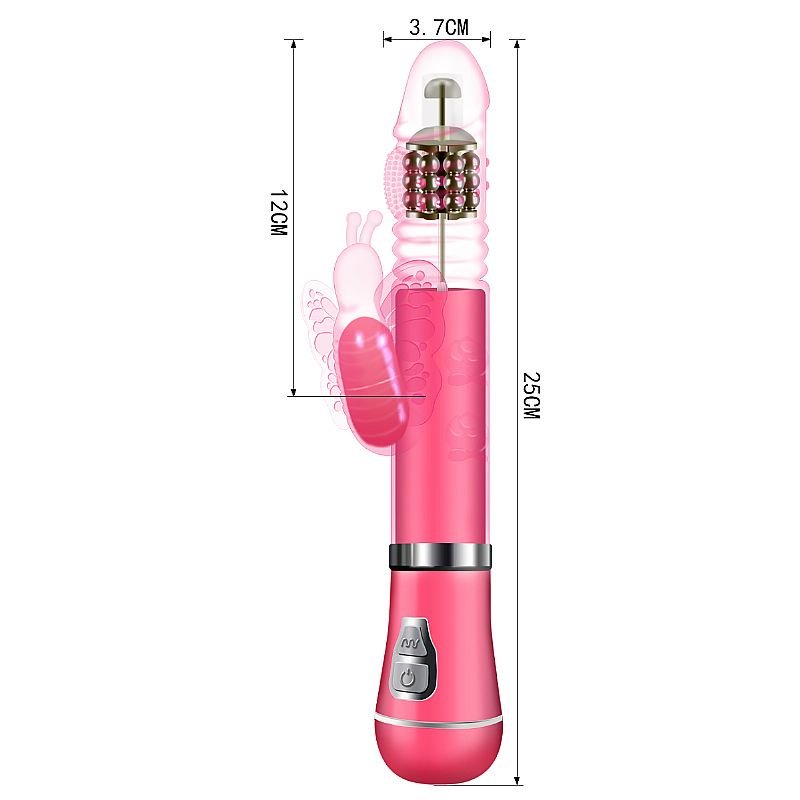 Vibrador Rotativo de Borboleta com Vai e vem - Recarregável - Roxo