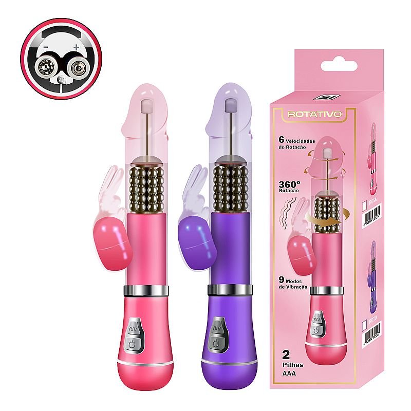 Vibrador Rotativo de Coelho - À Pilha - Rosa