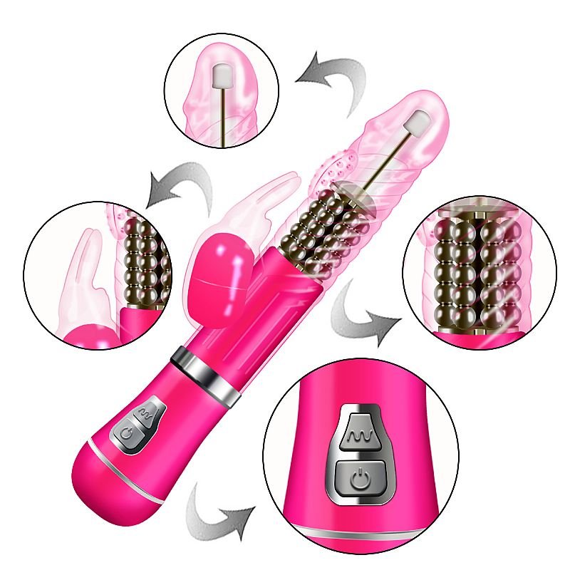 Vibrador Rotativo de Coelho - À Pilha - Pink