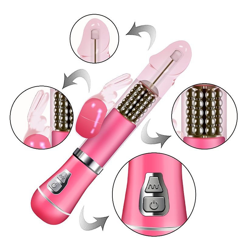 Vibrador Rotativo de Coelho - À Pilha - Rosa