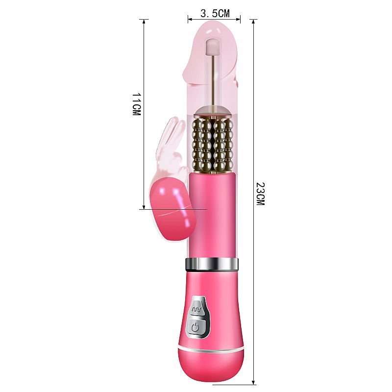 Vibrador Rotativo de Coelho - À Pilha - Rosa