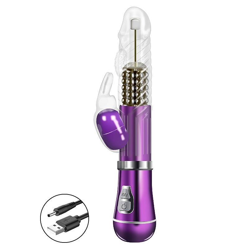 Vibrador Rotativo de Coelho - Cromado - Recarregável