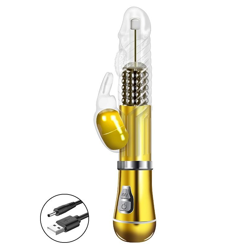 Vibrador Rotativo de Coelho - Cromado - Recarregável