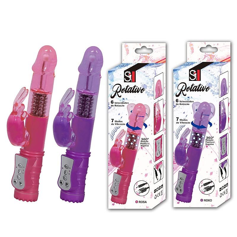 Vibrador Rotativo Liso - 7 Vibrações com Rotação 360º - Recarregável