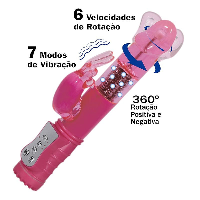 Vibrador Rotativo Liso - 7 Vibrações com Rotação 360º - Recarregável
