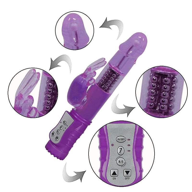 Vibrador Rotativo Liso - 7 Vibrações com Rotação 360º - Recarregável
