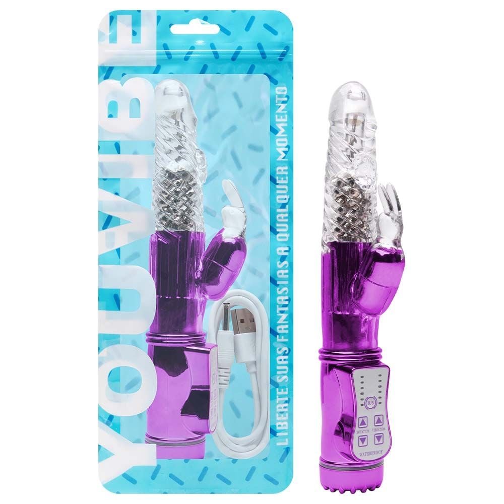 Vibrador Rotativo Rabbit 36 Vibrações Usb 22 X 3,5cm Vipmix