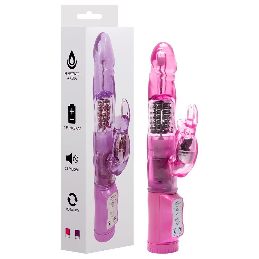 Vibrador Rotativo Rabbit 7 Vibrações 22 X 3cm Vipmix