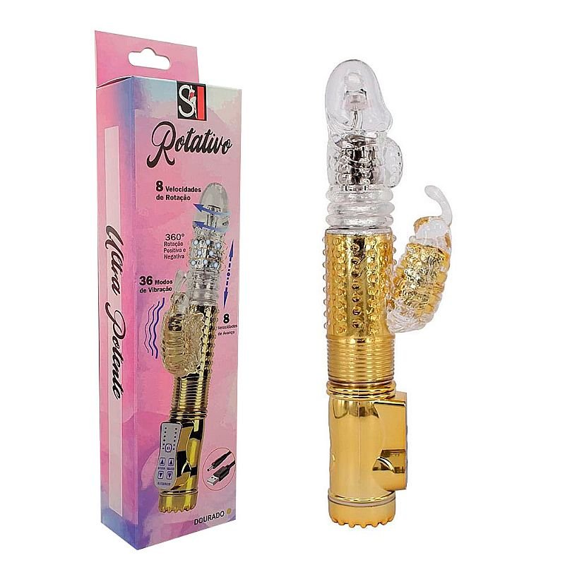 Vibrador Rotativo RECARREGÁVEL Vai e Vem 36 Níveis de Vibrações e 8 Rotações