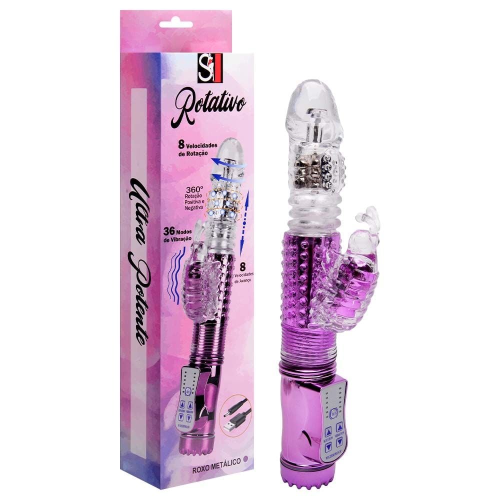 Vibrador Rotativo Vai E Vem 36 Vibrações Sexy Import
