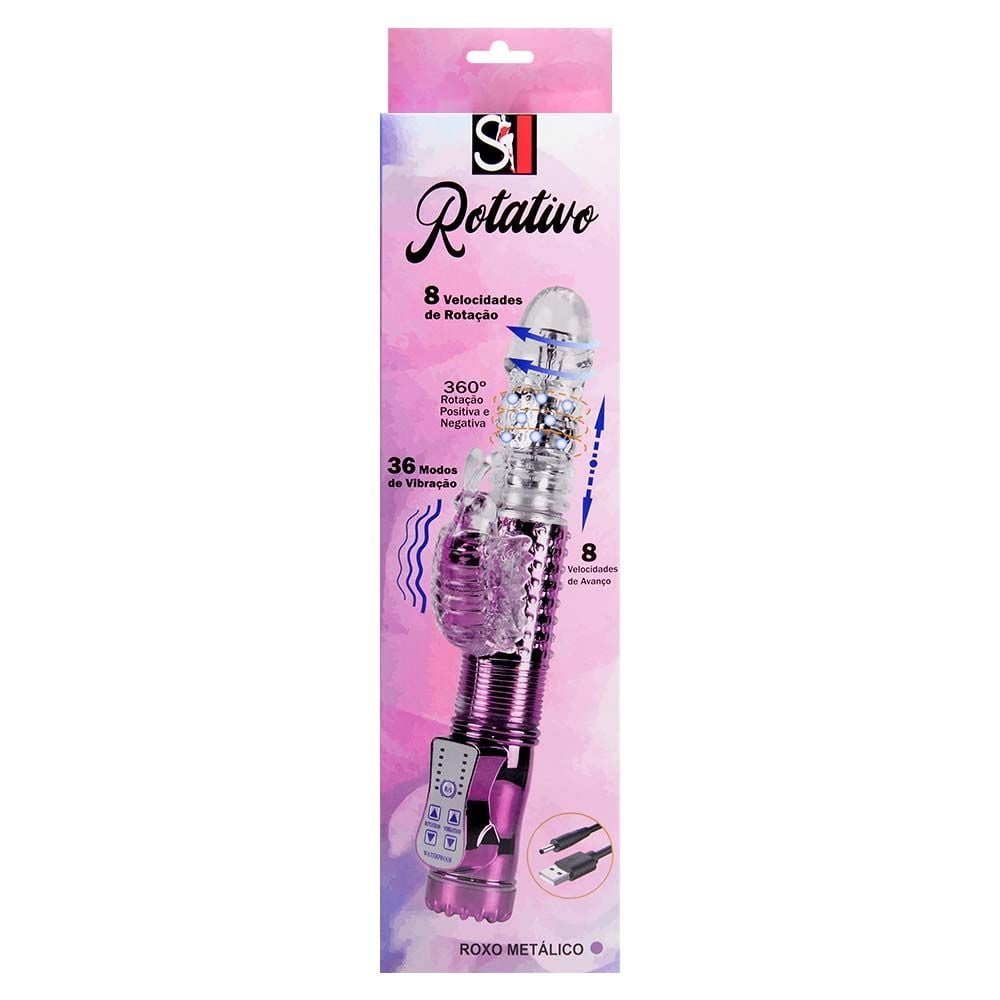 Vibrador Rotativo Vai E Vem 36 Vibrações Sexy Import