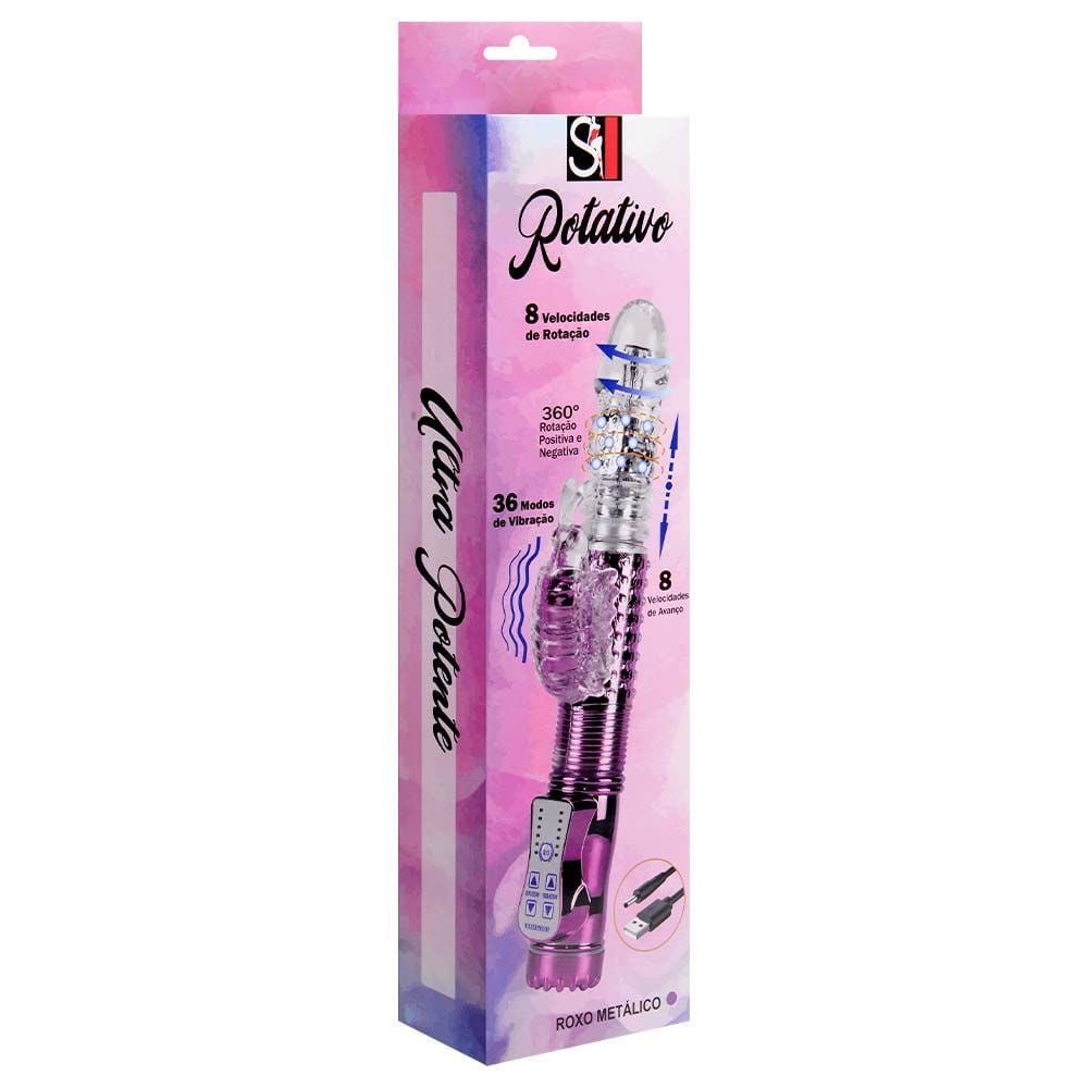 Vibrador Rotativo Vai E Vem 36 Vibrações Sexy Import
