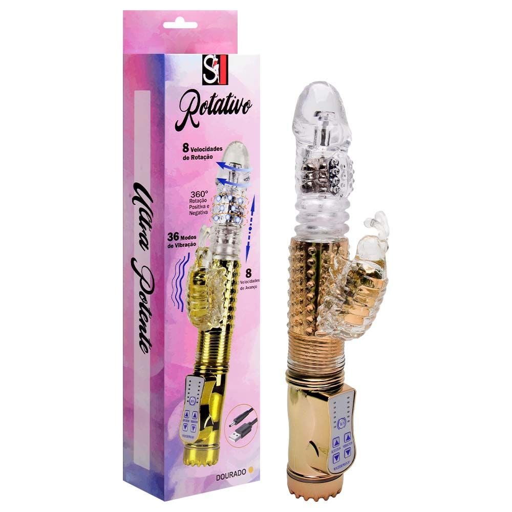 Vibrador Rotativo Vai E Vem 36 Vibrações Sexy Import