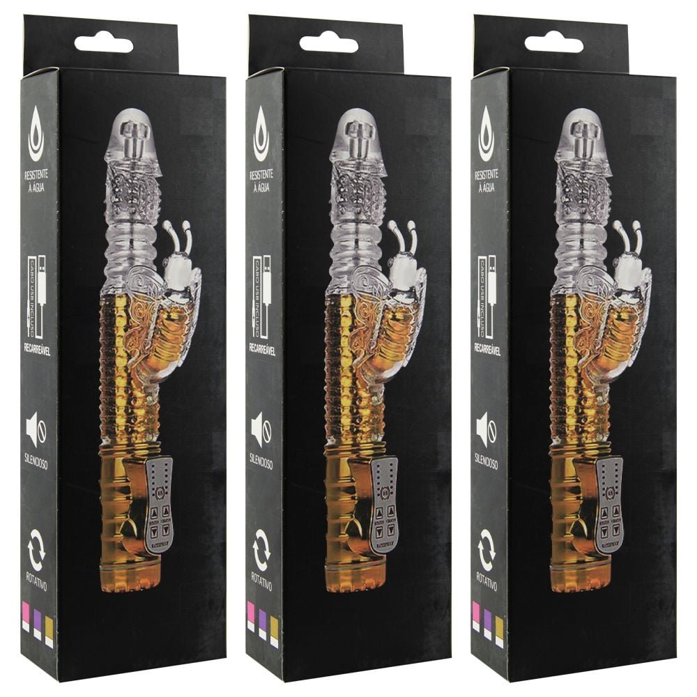 Vibrador Rotativo Vai E Vem Recarregável 36 Vibrações Vipmix