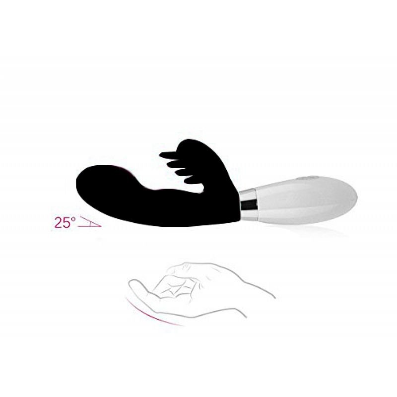 Vibrador Silicone Duplo motor, 10 níveis de vibração - Preto