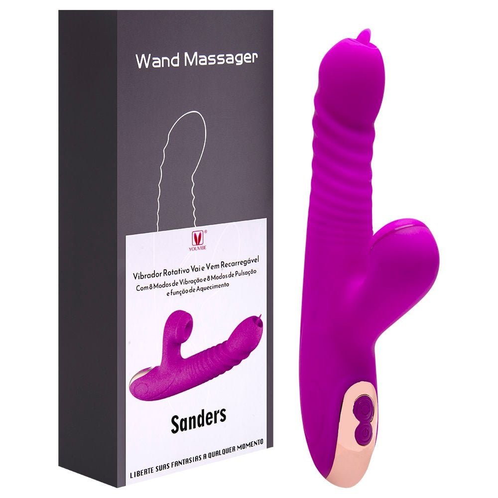 Vibrador Vai E Vem 8 Vibrações Aquece Sanders Vipmix