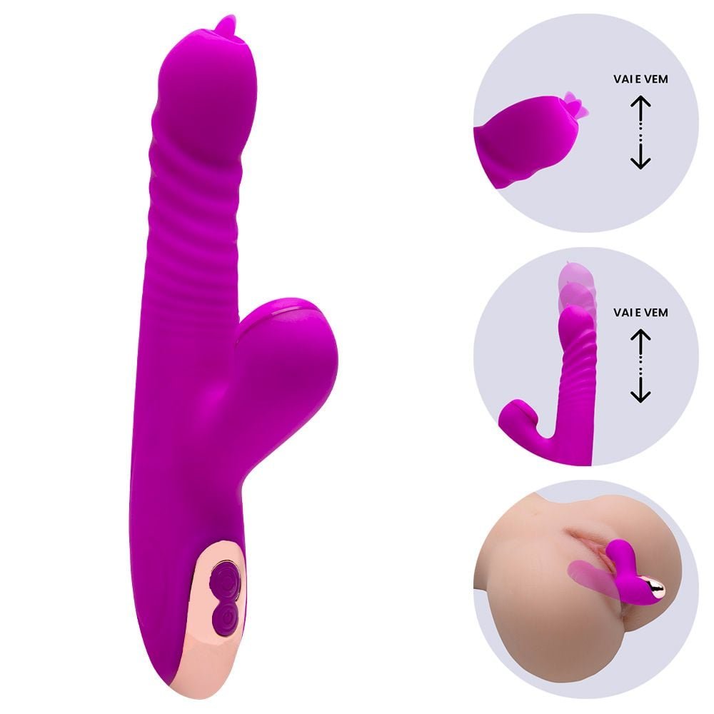 Vibrador Vai E Vem 8 Vibrações Aquece Sanders Vipmix