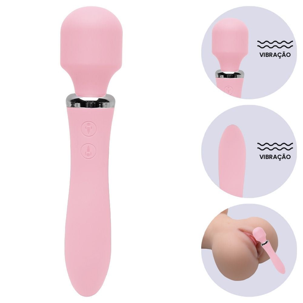 Vibrador Varinha Mágica 10 Vibrações Usb Lilo Vipmix