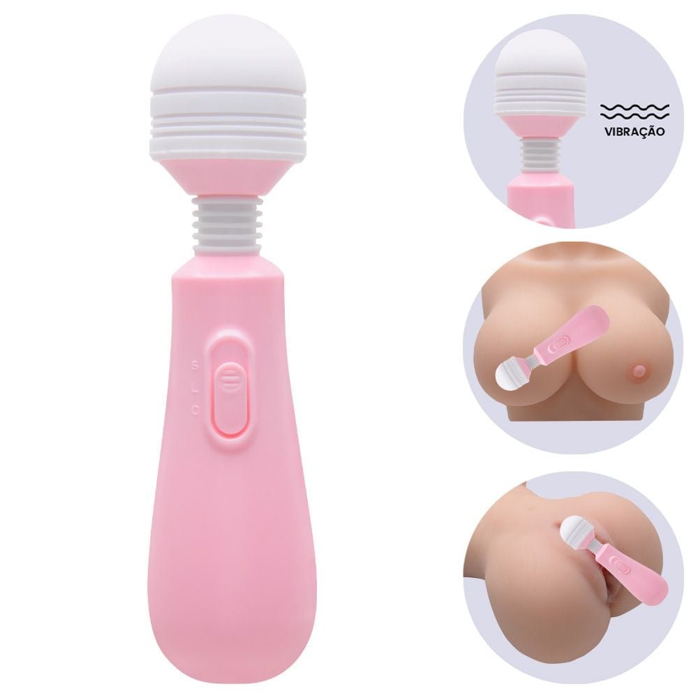 Vibrador Varinha Mágica 2 Vibrações Flexível 15 X 3cm Vipmix