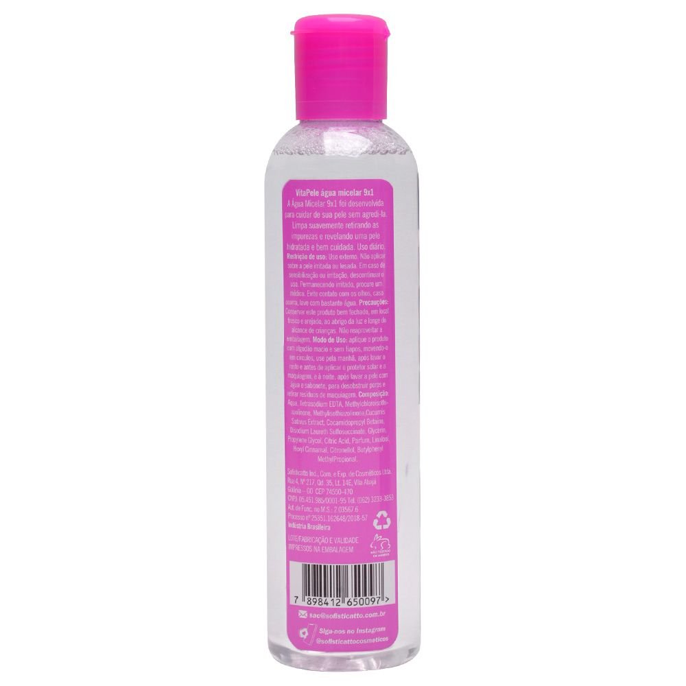 Vitapele água Micelar 9 Em 1 Com 200ml Sofisticatto