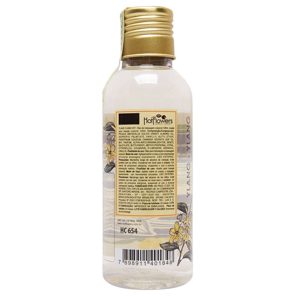 Ylang Ylang óleo Para Massagem Hot 120ml Hot Flowers