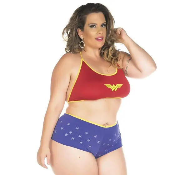 Kit Mini Fantasia Plus Size Mulher Maravilha